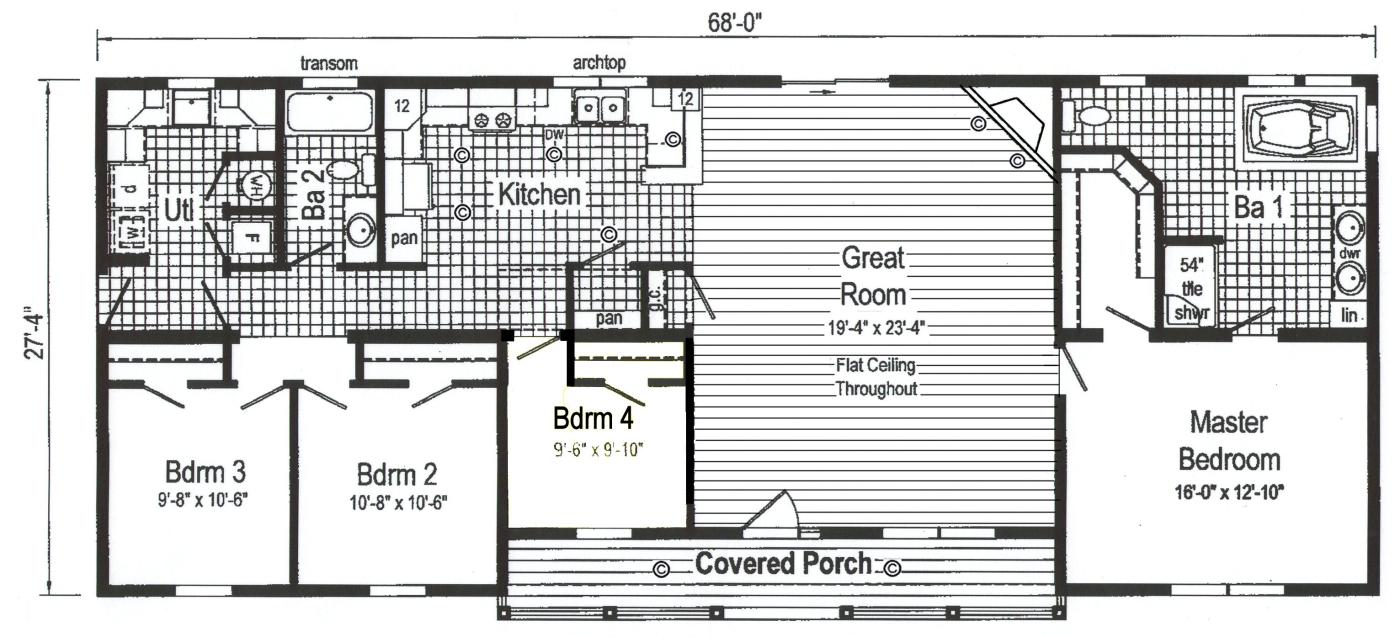 Modular home 4 bedroom 2 bath