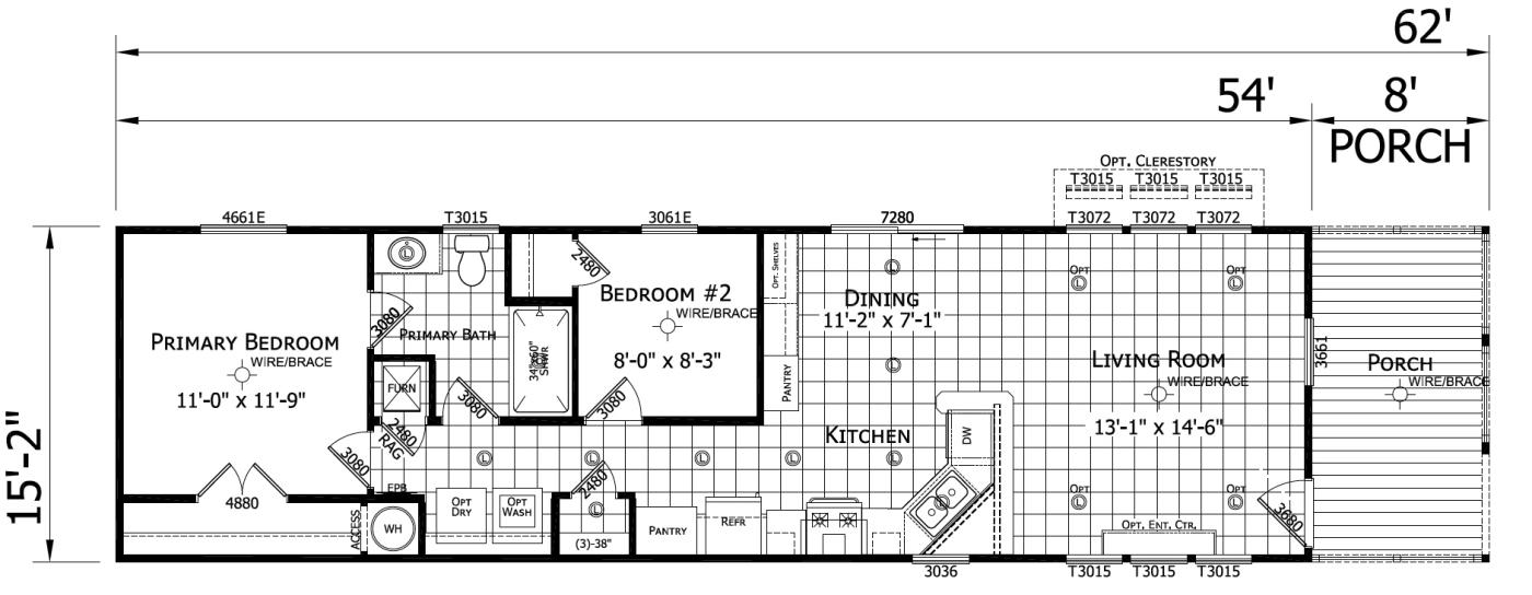 The Chance 2 bedroom 1 bath mobile home