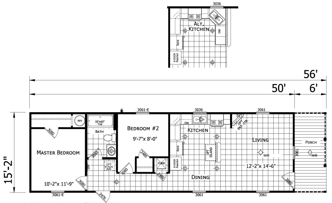 The Chad 2 bedroom 1 bath mobile home