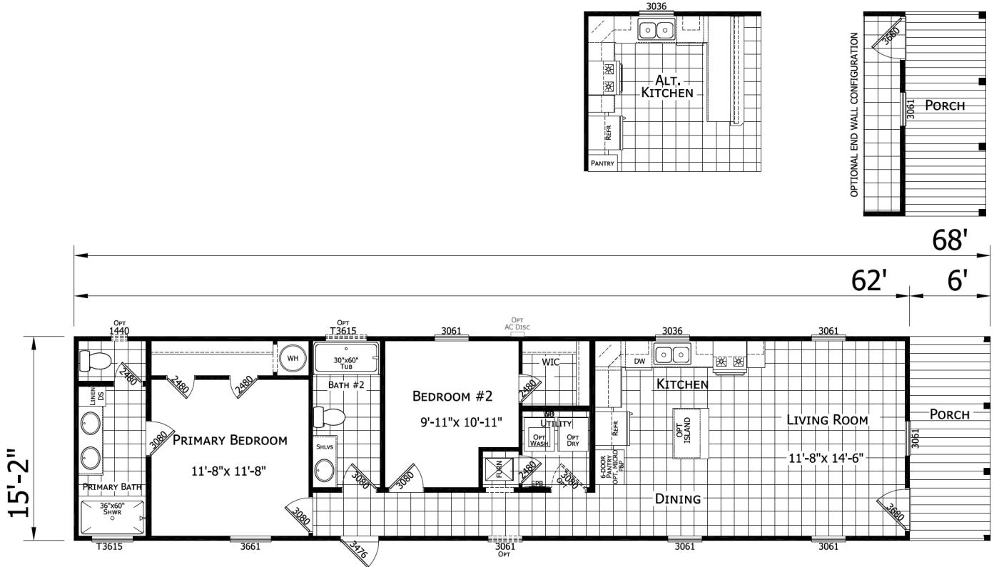 The Charles 2 bedroom 2 bath mobile home