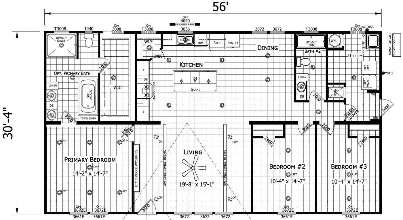 The Perry 3 bedroom modular home