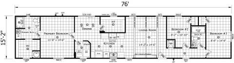The Emilia single wide mobile home at Henderson Homes