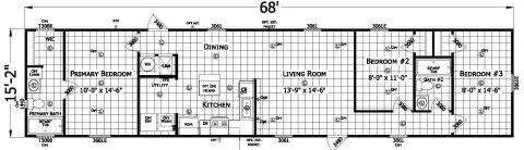 The Liea single wide mobile home at Henderson Homes in TX
