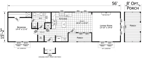 The Bonita 1 bedroom 1 both single wide mobile home