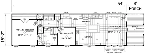 The Chase 2 bedroom 1 bath mobile home