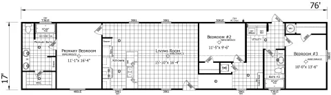 The Belinda 3 bedroom 2 bath mobile home