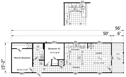 The Chad 2 bedroom 1 bath mobile home