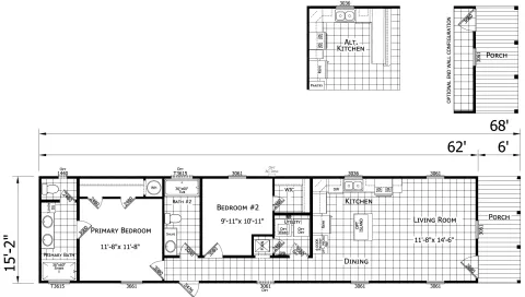 The Charles 2 bedroom 2 bath mobile home