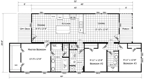 The Daisey 3 bedroom 2 bath modular home