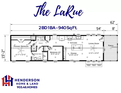 The Larue Cottage Floorplan Henderson Home and Land Henderson TX